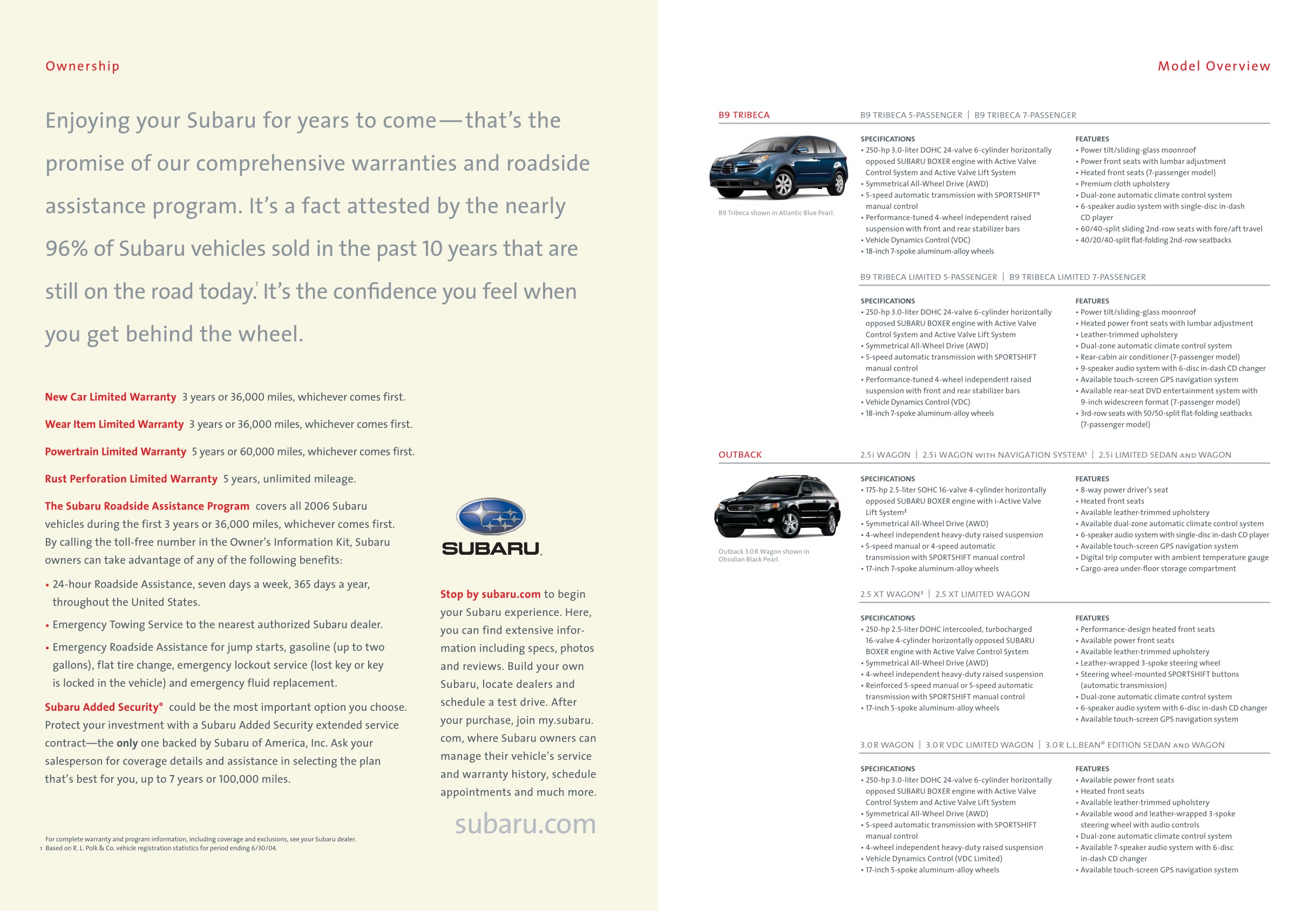 2006 Subaru Brochure Page 6